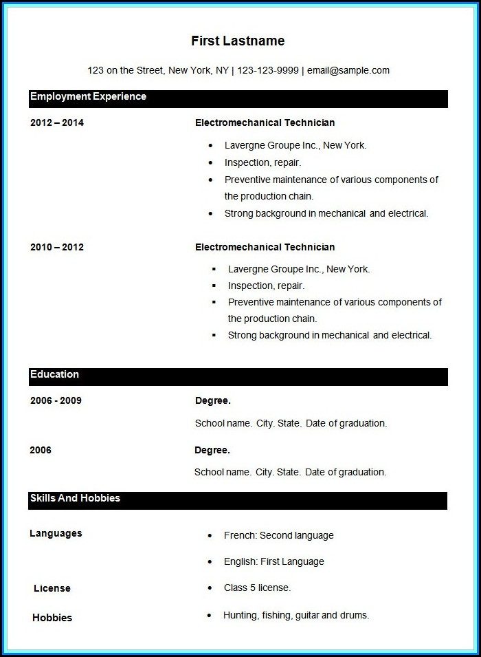 Free Job Resume Template Downloads Free Job Resume Template Downloads