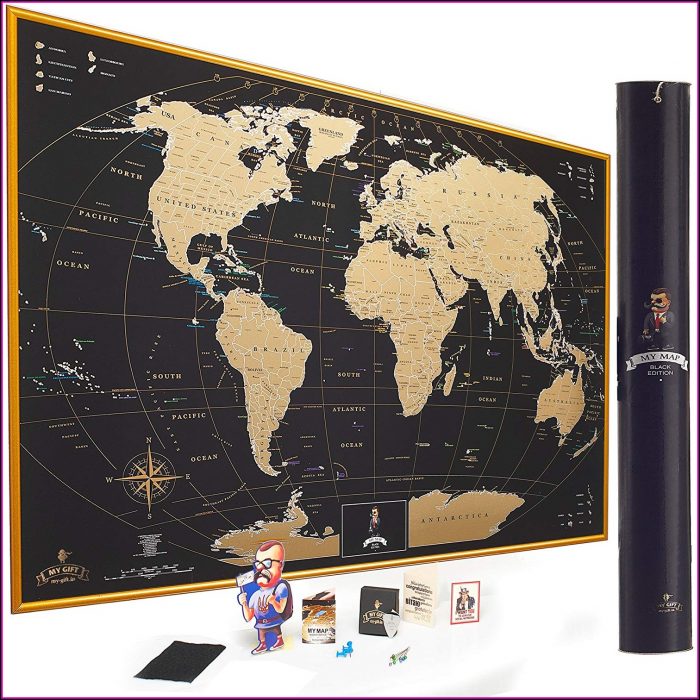 Gold Scratch Off World Map Gold Scratch Off World Map