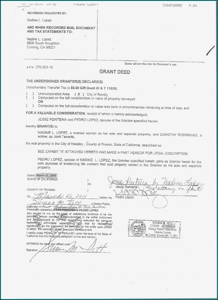 Grant Deed Sample California Grant Deed Sample California