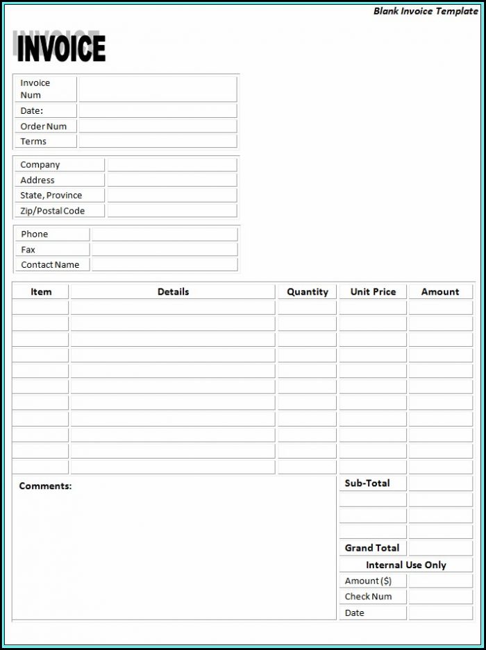 Invoice Forms Free Printable Invoice Forms Free Printable