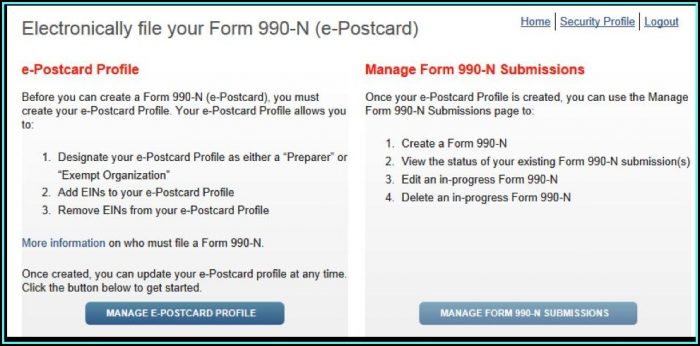Irs Form 990 N Electronic Filing System User Guide Irs Form 990 N Electronic Filing System User Guide