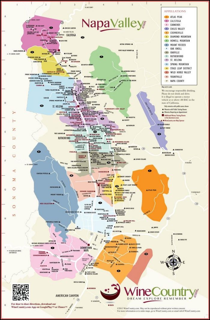 Map Napa Valley California Map Napa Valley California