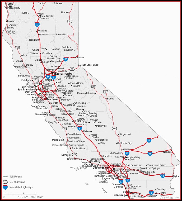 Map Of California Freeways And Highways Map Of California Freeways And Highways