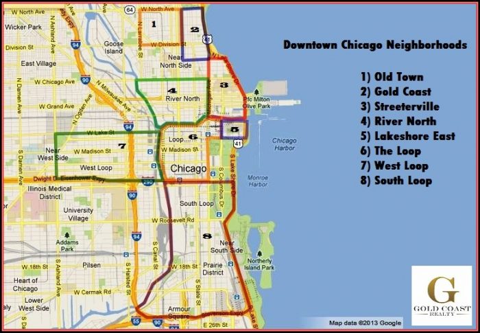 Map Of Chicago Neighborhoods Gold Coast Map Of Chicago Neighborhoods Gold Coast