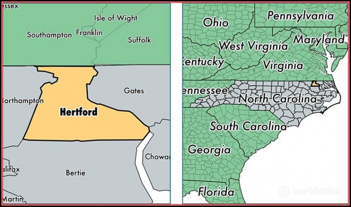 Map Of Hertford County Nc Map Of Hertford County Nc