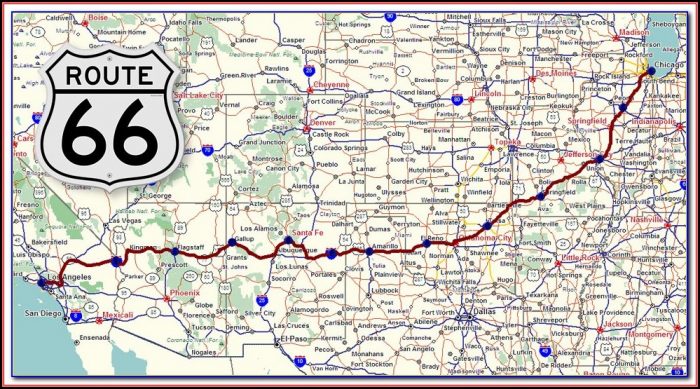 Map Of Historic Route 66 In California Map Of Historic Route 66 In California