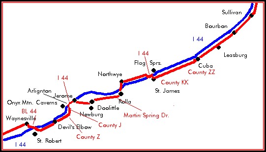 Map Of Historic Route 66 In Missouri Map Of Historic Route 66 In Missouri