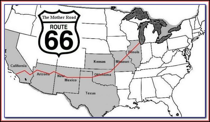 Map Of Historic Route 66 In Oklahoma Map Of Historic Route 66 In Oklahoma