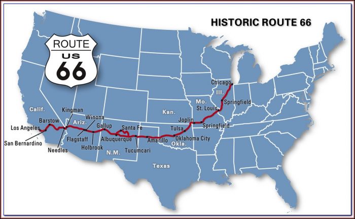 Map Of Historic Route 66 In Texas Map Of Historic Route 66 In Texas