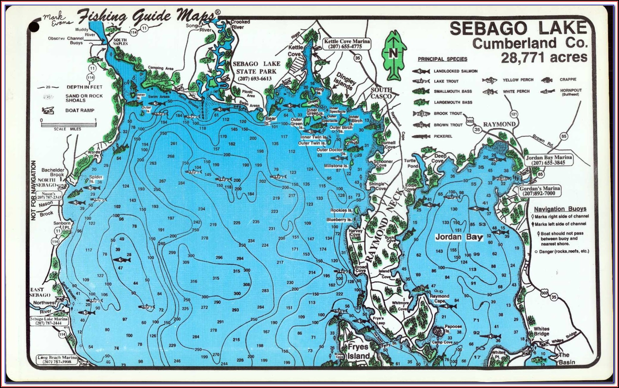 Sebago Lake Maine Depth Chart