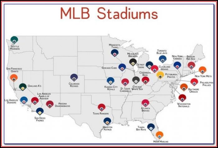 Map Of Mlb Stadiums In California Map Of Mlb Stadiums In California