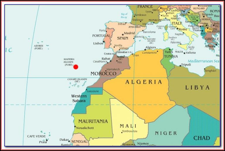 Map Showing Madeira And Canary Islands Map Resume Examples jP8JqQm3Vd