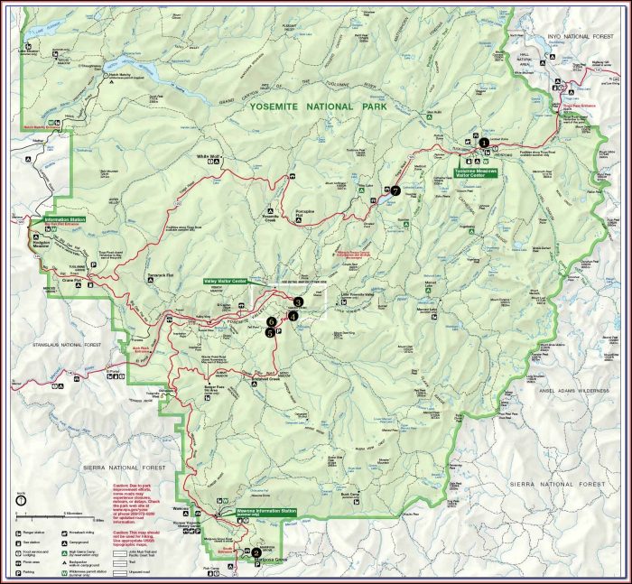 Maps Of Yosemite Hiking Trails Maps Of Yosemite Hiking Trails