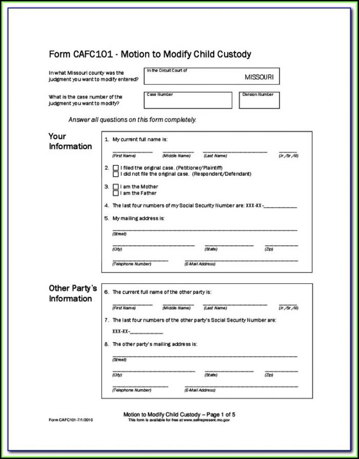 Missouri Child Guardianship Forms Missouri Child Guardianship Forms