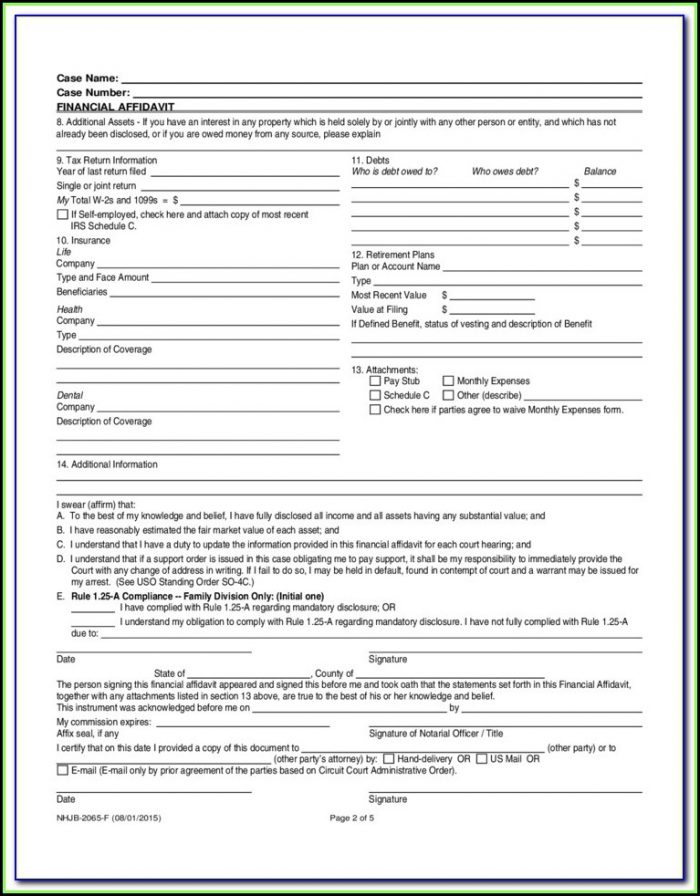 Nh Divorce Forms Financial Affidavit Nh Divorce Forms Financial Affidavit