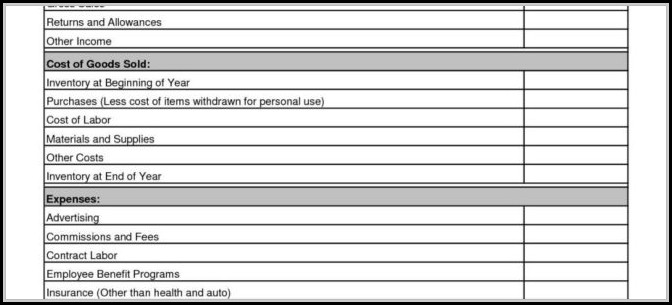 Profit And Loss Statement Form (su580) Profit And Loss Statement Form (su580)