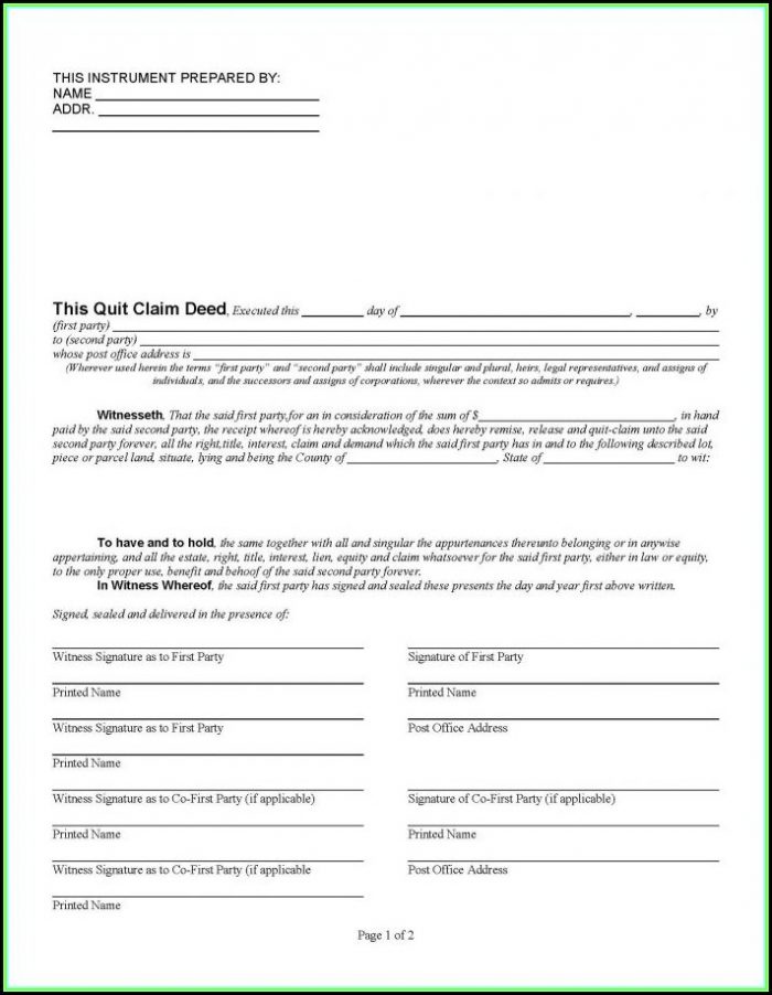Quit Claim Deed Form Florida Pinellas County Quit Claim Deed Form Florida Pinellas County