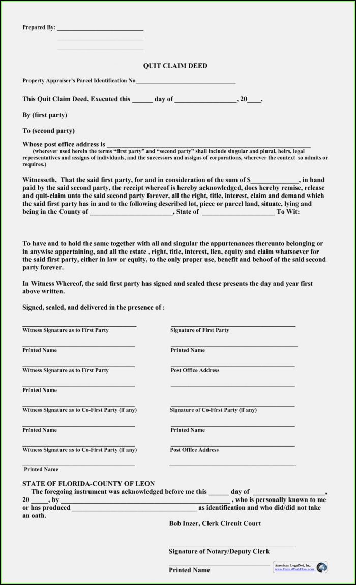 Quit Claim Deed Form Florida Timeshare Quit Claim Deed Form Florida Timeshare