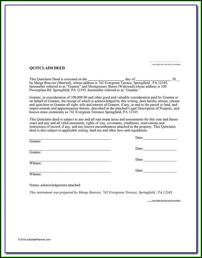 Quit Claim Deed Form Pasco Florida Quit Claim Deed Form Pasco Florida