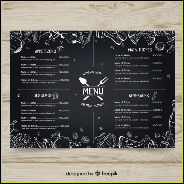 Restaurant Menu Template With Chalkboard Style Restaurant Menu Template With Chalkboard Style