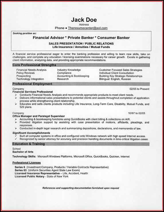 Resume Objective Financial Advisor Resume Objective Financial Advisor