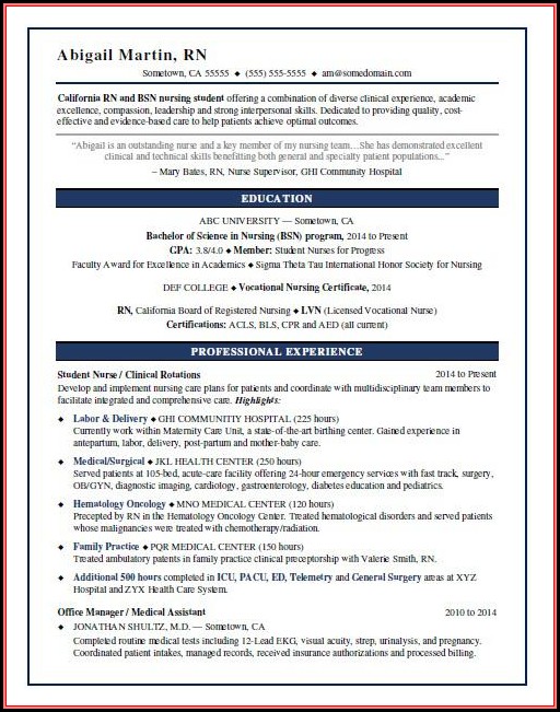 Resume Sample Nursing Student Resume Sample Nursing Student