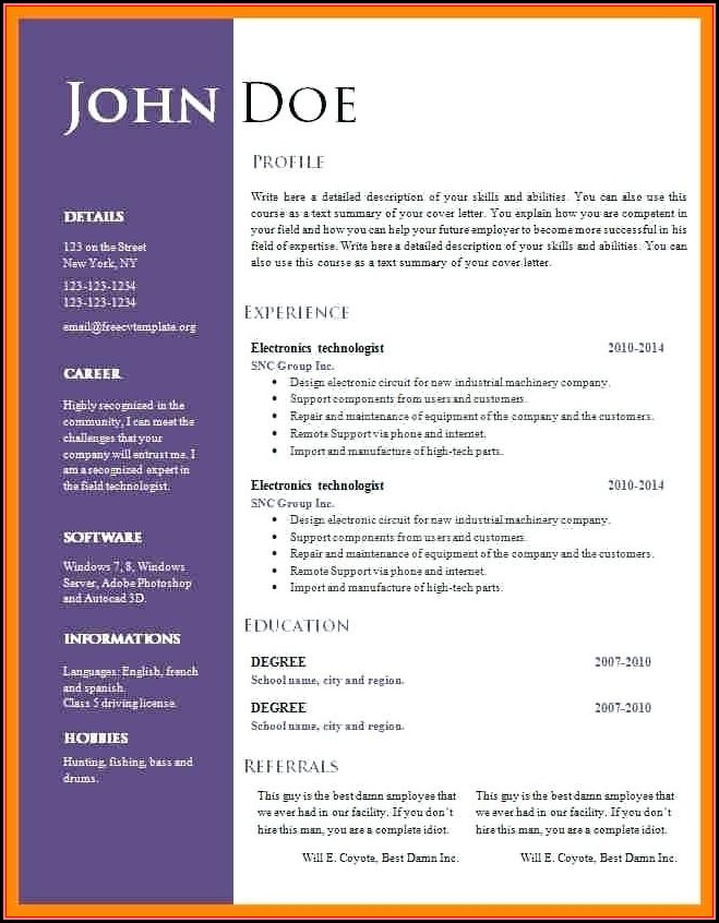 Resume Templates Free Download Doc Resume Templates Free Download Doc