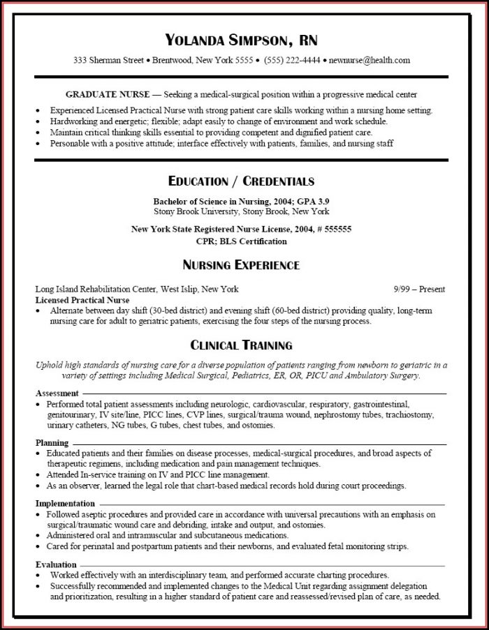 Resume Templates Nursing Graduates Resume Templates Nursing Graduates