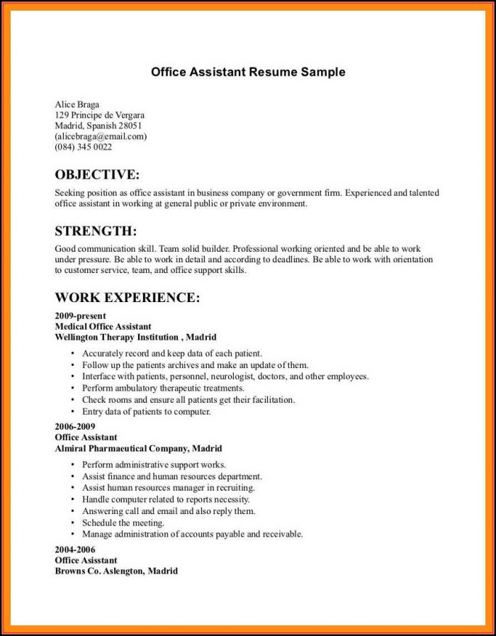 Resumes Examples For Office Jobs Resumes Examples For Office Jobs