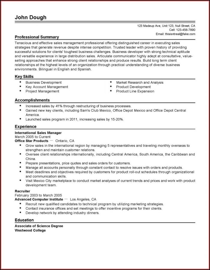 Resumes For Sales Managers Resumes For Sales Managers