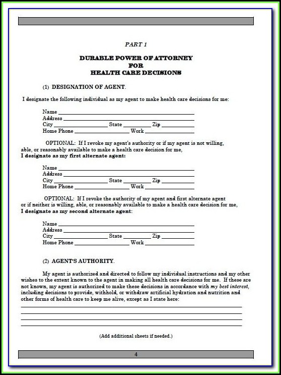 Sample Durable Power Of Attorney Form Florida Sample Durable Power Of Attorney Form Florida