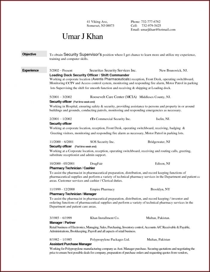 Sample Entry Level Security Guard Resume Sample Entry Level Security Guard Resume