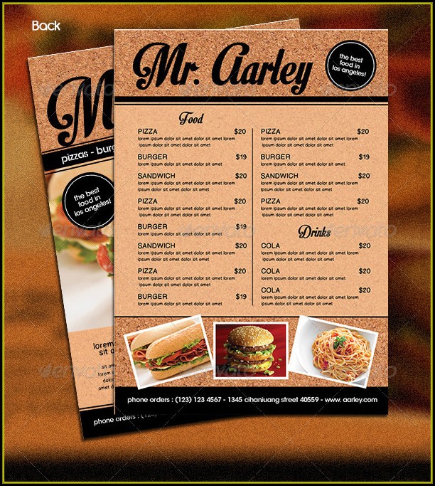Sample Food Menu Template Sample Food Menu Template