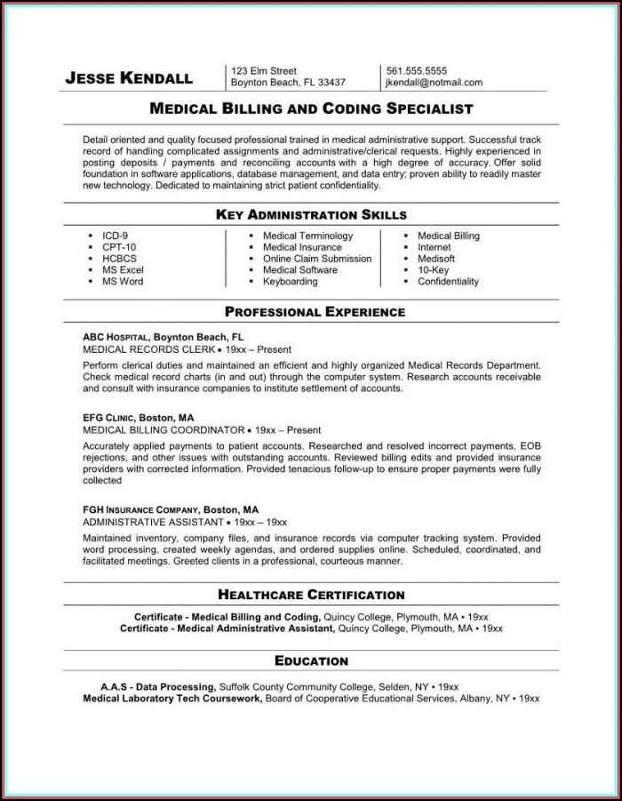 Sample Resume For Medical Billing And Coding Student Sample Resume For Medical Billing And Coding Student