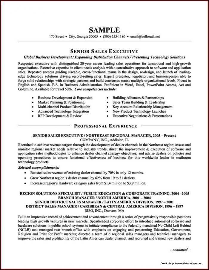 Sample Resume For Sales Executive Pdf Sample Resume For Sales Executive Pdf