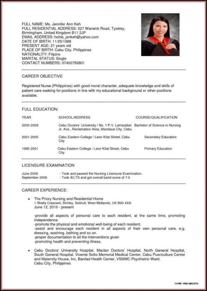 Sample Resume Staff Nurse Philippines Sample Resume Staff Nurse Philippines