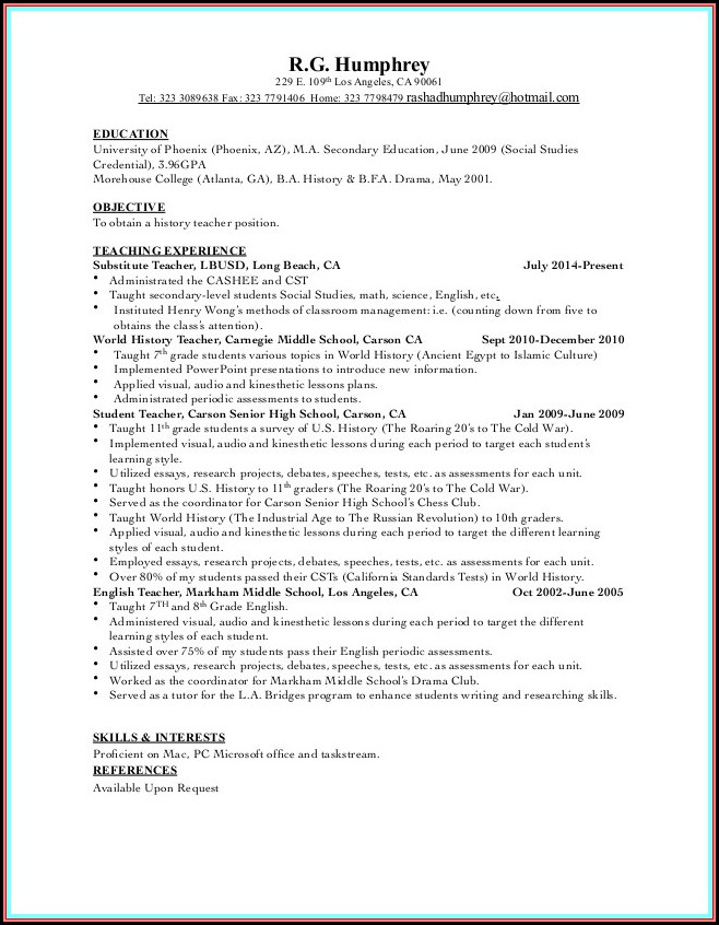 Sample Science Teacher Resumes And Cover Letters Sample Science Teacher Resumes And Cover Letters