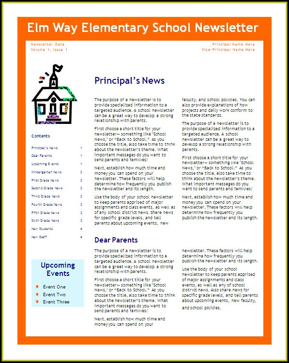 School Newsletter Templates Word Free Download School Newsletter Templates Word Free Download
