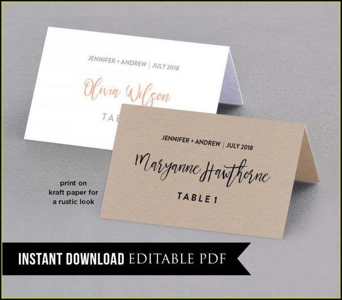 Seating Name Cards Template Seating Name Cards Template