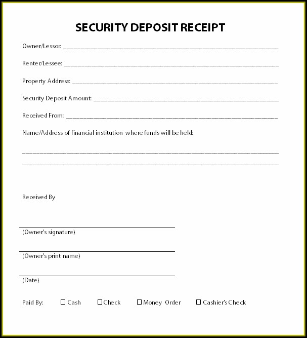 Security Deposit Invoice Template Security Deposit Invoice Template