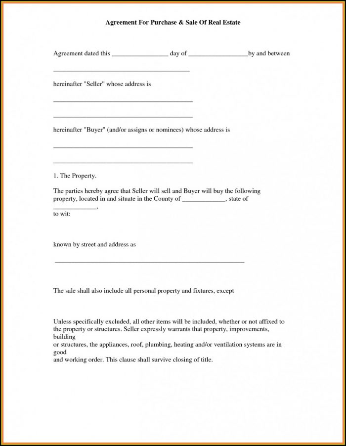 Simple Real Estate Buy Sell Agreement Template Simple Real Estate Buy Sell Agreement Template