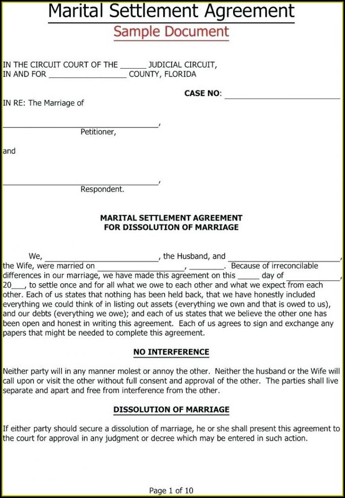Simple Separation Agreement Template Nc Simple Separation Agreement Template Nc