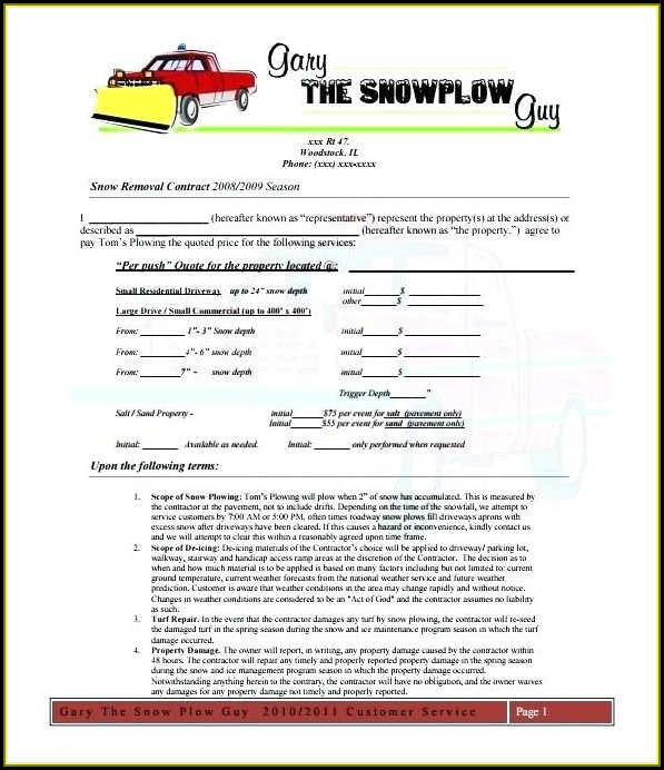 Snow Removal Bid Template Free Snow Removal Bid Template Free