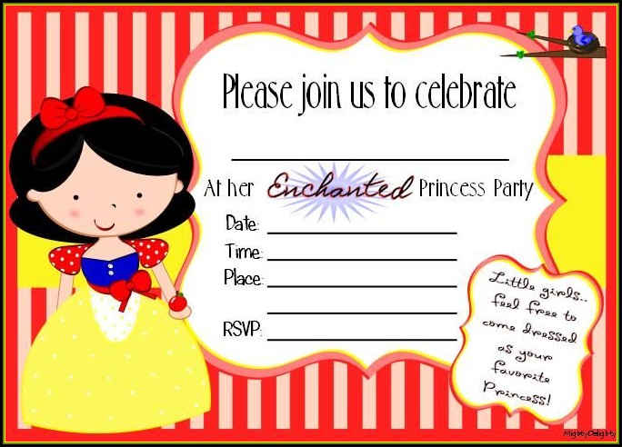 Snow White Party Invitation Template Snow White Party Invitation Template