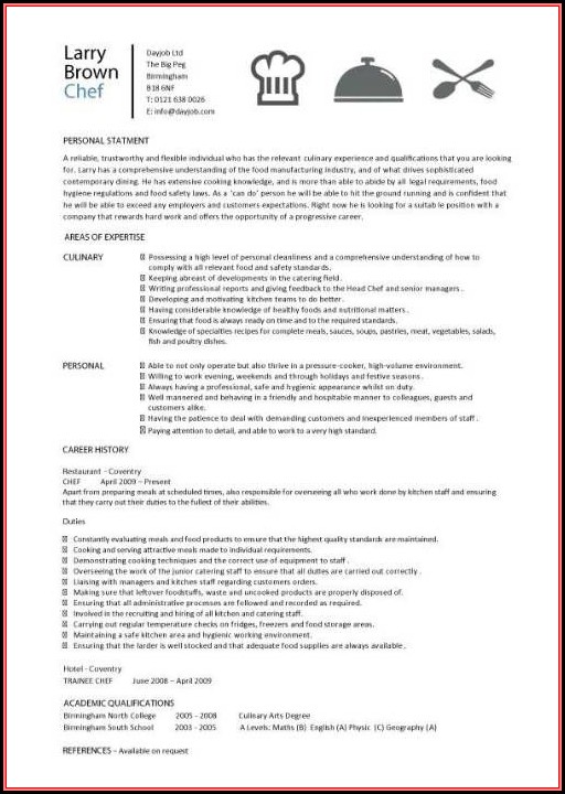 Sous Chef Resume Template Free Sous Chef Resume Template Free