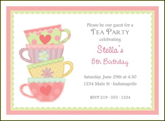 Tea Party Invitation Template Free Tea Party Invitation Template Free