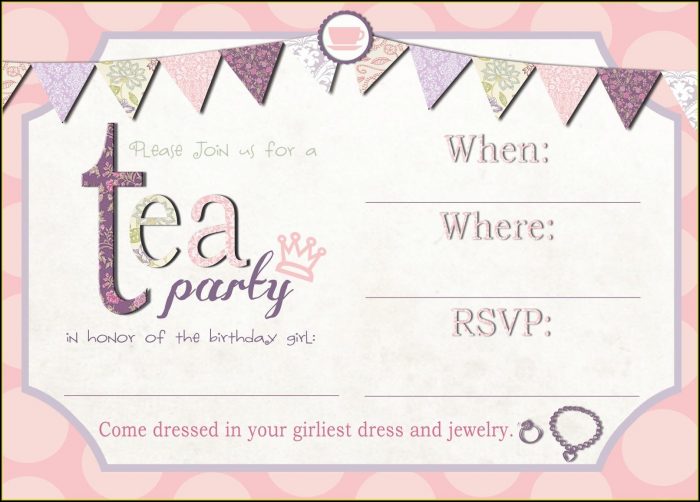 Tea Party Invitation Template Free Printable Tea Party Invitation Template Free Printable