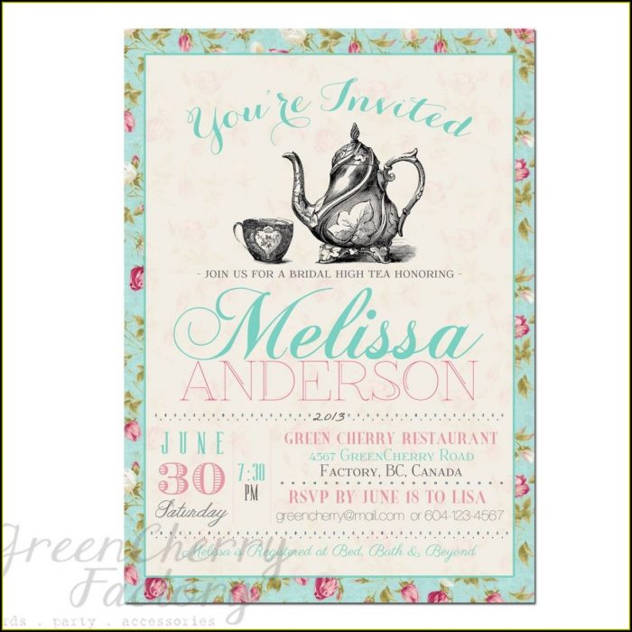 Tea Party Invitation Templates Free Tea Party Invitation Templates Free