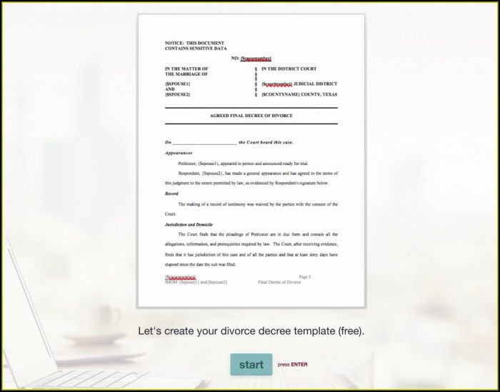 Texas Divorce Decree Template Texas Divorce Decree Template