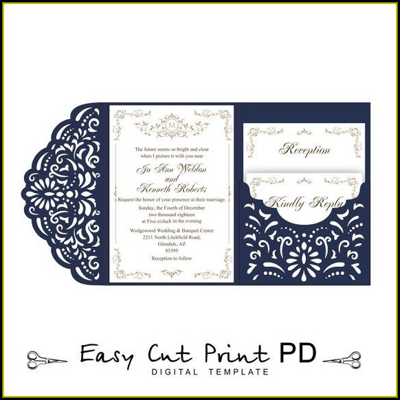 Tri Fold Wedding Invitation Template Tri Fold Wedding Invitation Template